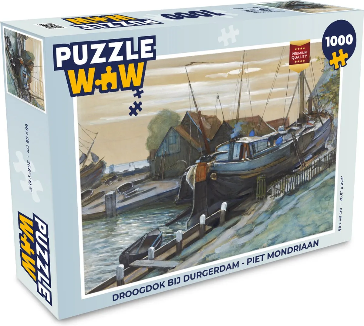 PuzzleWow Droogdok bij Durgerdam Piet Mondriaan Legpuzzel 1000 Stuks