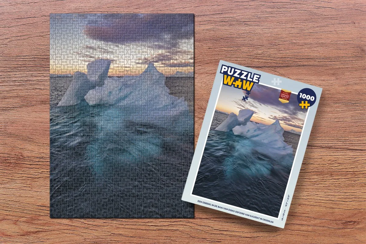 PuzzleWow Groenland Ilulissat IJsberg Legpuzzel 1000 Stuks - Multicolor