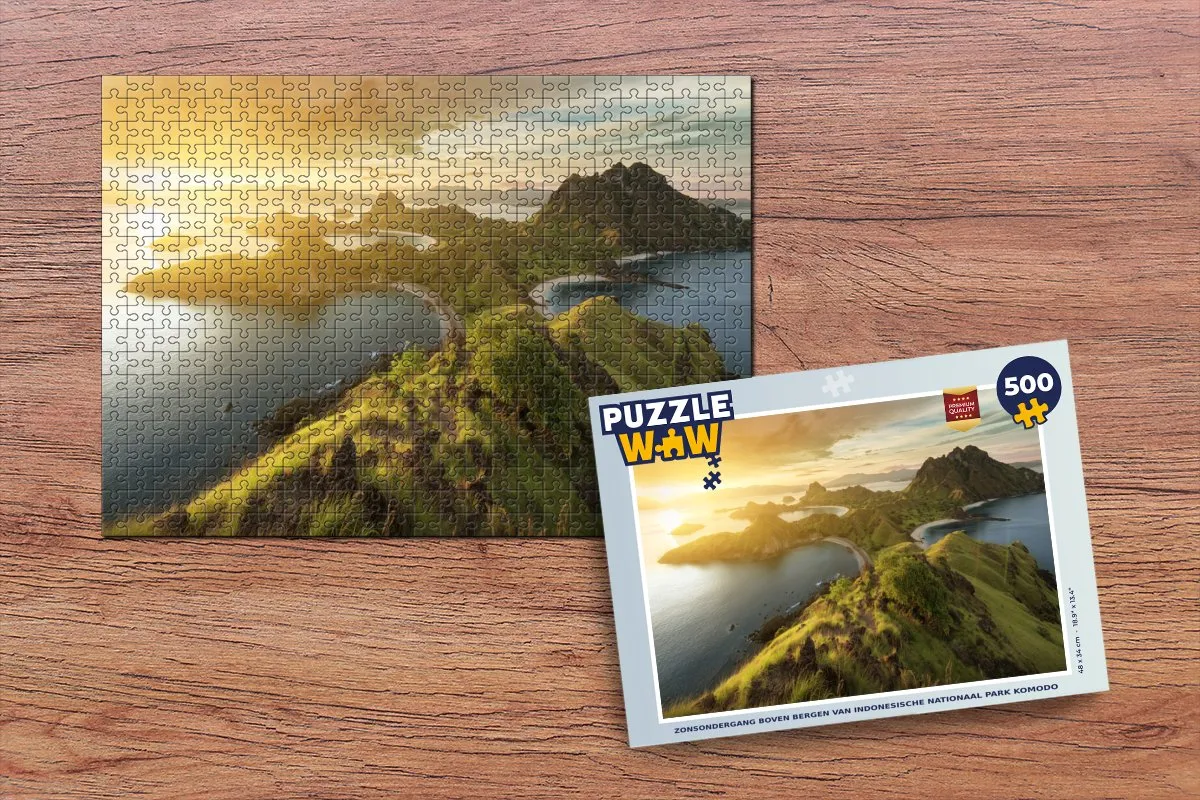 PuzzleWow Legpuzzel Zonsondergang Indonesië 500 Stuks