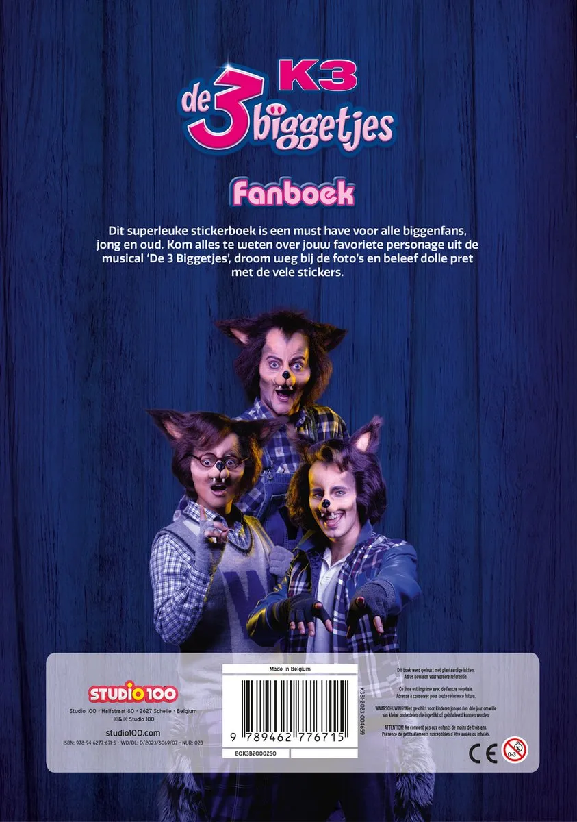 K3 Stickerboek De 3 Biggetjes - Multicolor