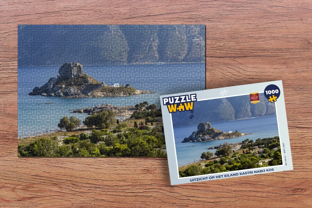 PuzzleWow Puzzel Uitzicht op het eiland Kastri - 1000 Stuks - Multicolor