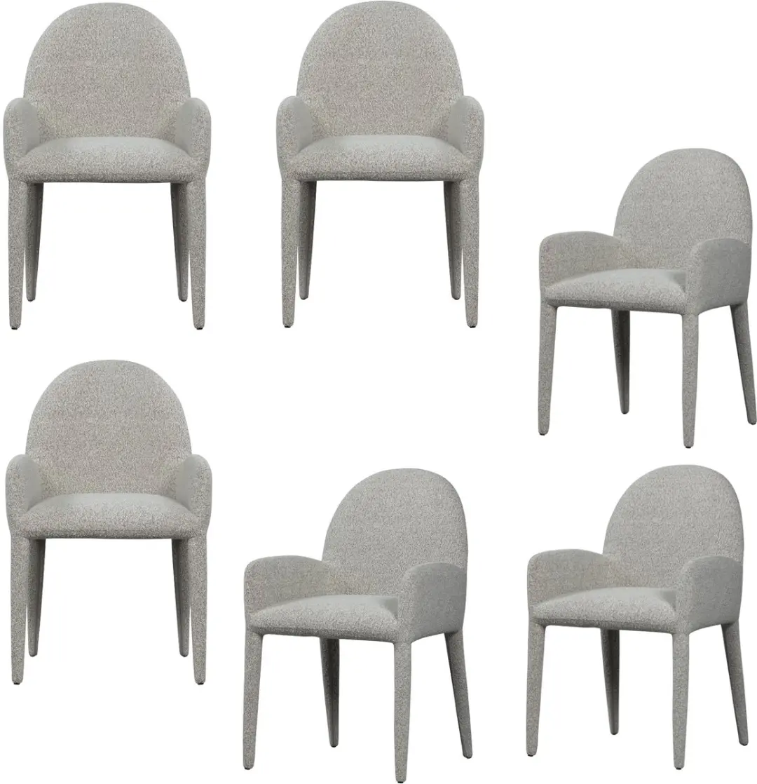 vtwonen Elegance Eetkamerstoelen - Polyester - Greige - Set van 6