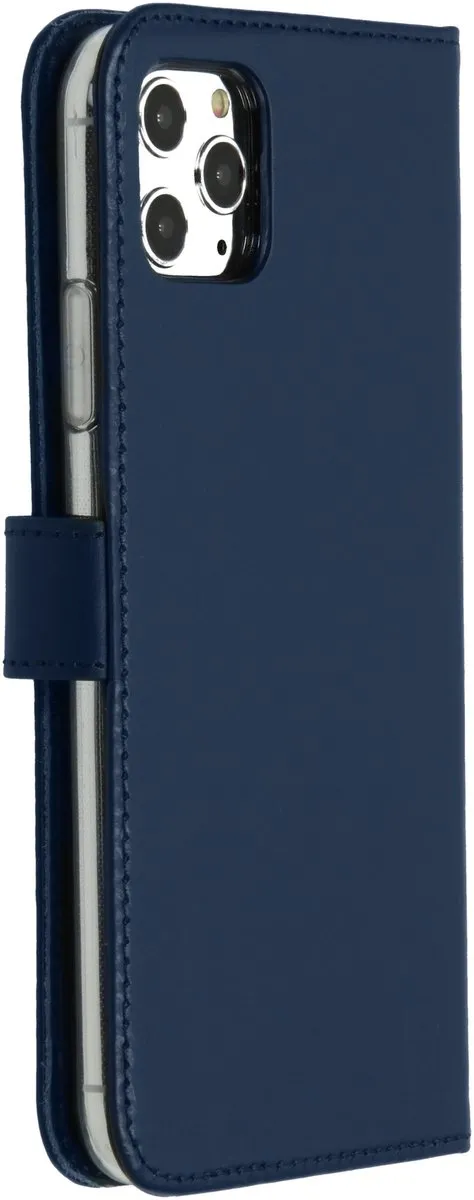 Selencia Hoesje iPhone 11 Pro Max - Echt Lederen Bookcase - Blauw