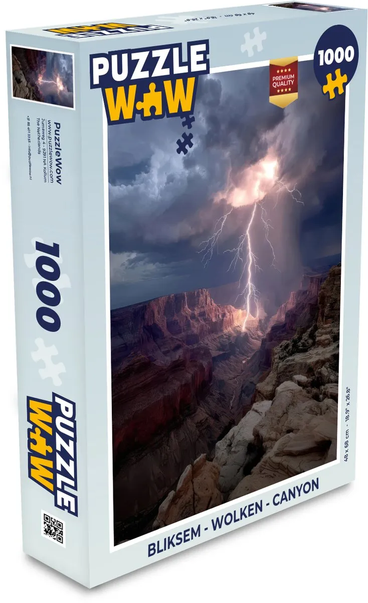 PuzzleWow Bliksem Wolken Canyon Legpuzzel 1000 Stuks