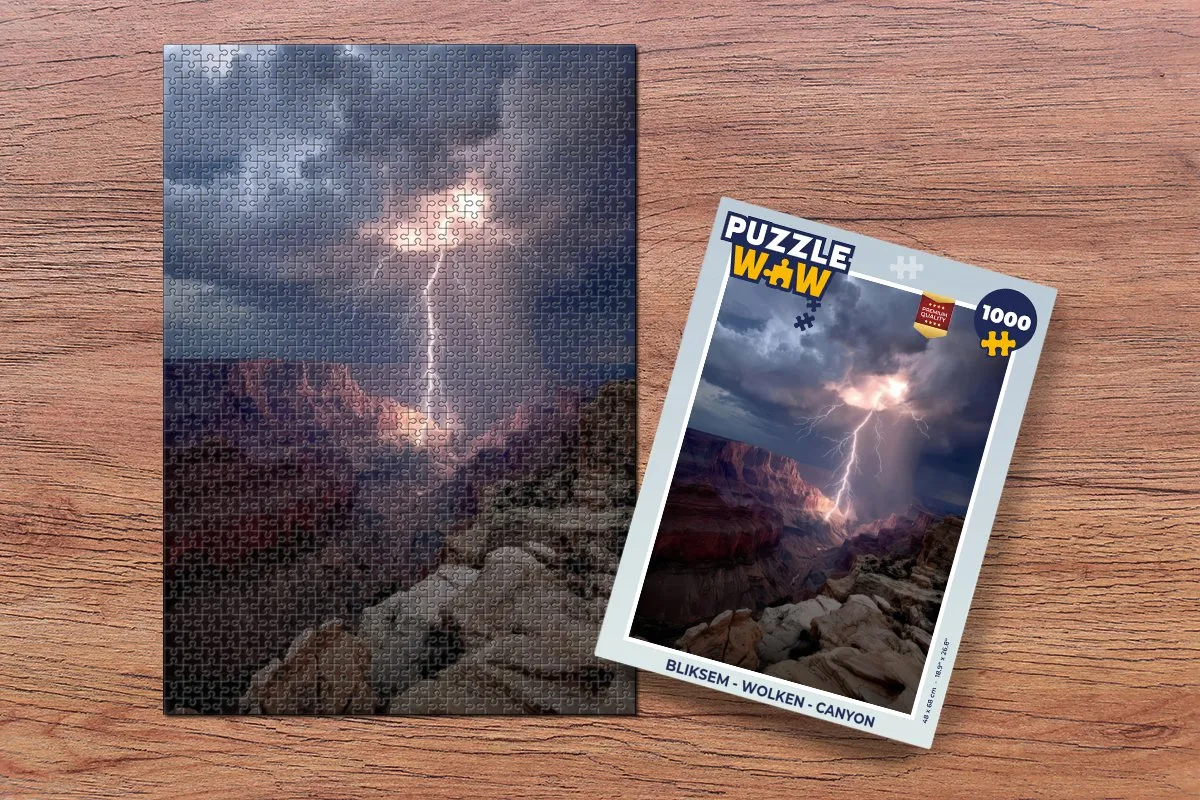 PuzzleWow Bliksem Wolken Canyon Legpuzzel 1000 Stuks