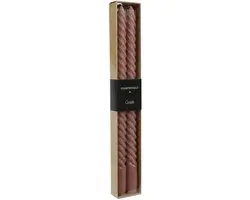 Countryfield gedraaide kaars, 2 stuks, roze, 30 cm