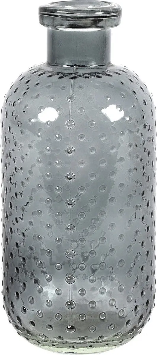 Countryfield Bloemenvaas Cactus Dots - donkergrijs transparant - glas - 11 x 24 cm