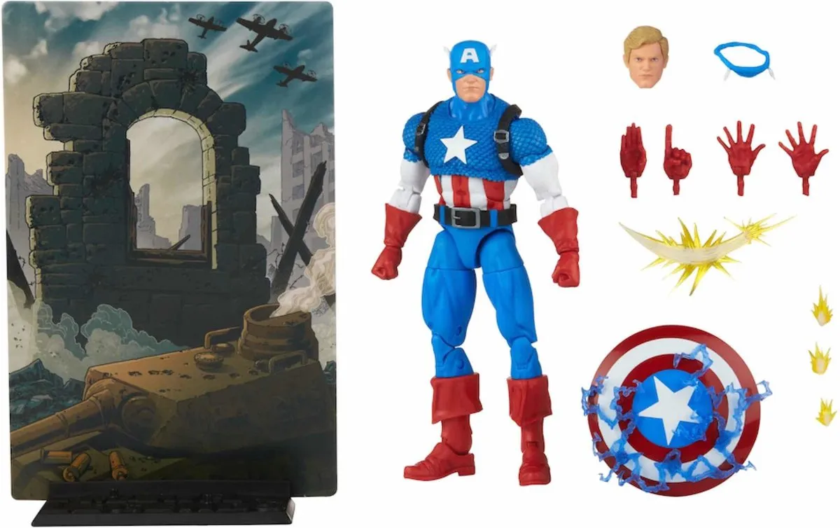 Marvel Legends Captain America 20th Anniversary F34395L0 Speelfiguur - afbeelding 6 van 6
