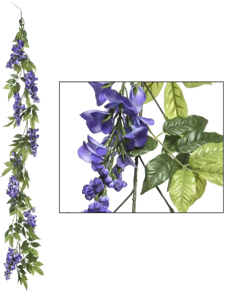 Decoris Plantenslinger Blauwe Regen 150cm - Kunstplant - afbeelding 2 van 6