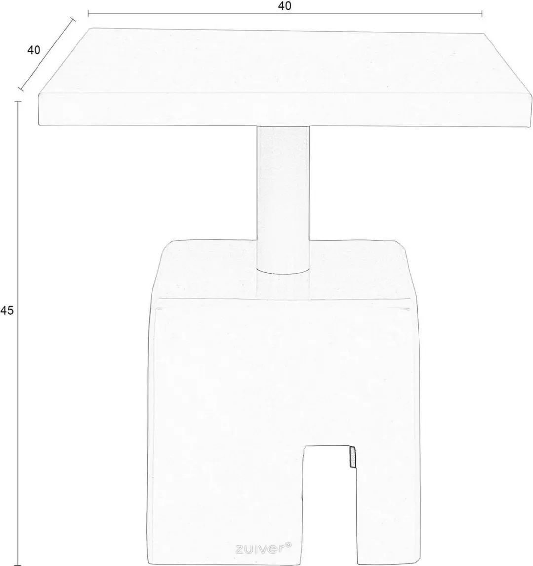 Zuiver Chubby Bijzettafel 40x40cm - Blauw - afbeelding 4 van 6
