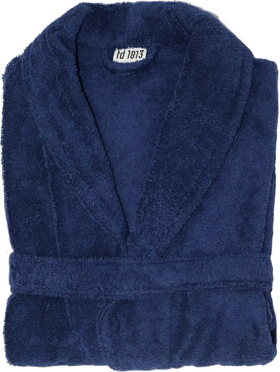 Twentse Damast Badjas Alexis Marineblauw