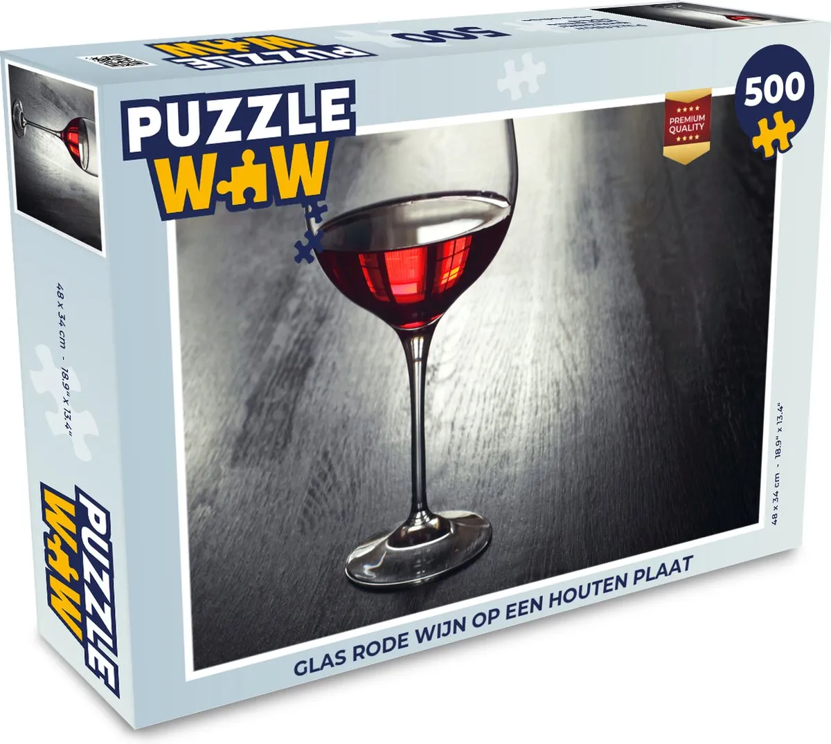 PuzzleWow Legpuzzel Rode Wijn Houten Plaat 500 Stuks