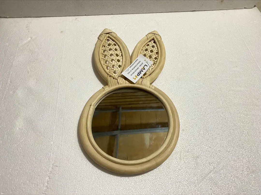 Groenovatie Bamboe Spiegeltje Konijn Naturel 37x20cm - afbeelding 2 van 6