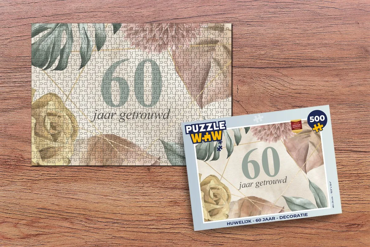 PuzzleWow Huwelijk Jubileum Legpuzzel 500 Stuks - Multicolor