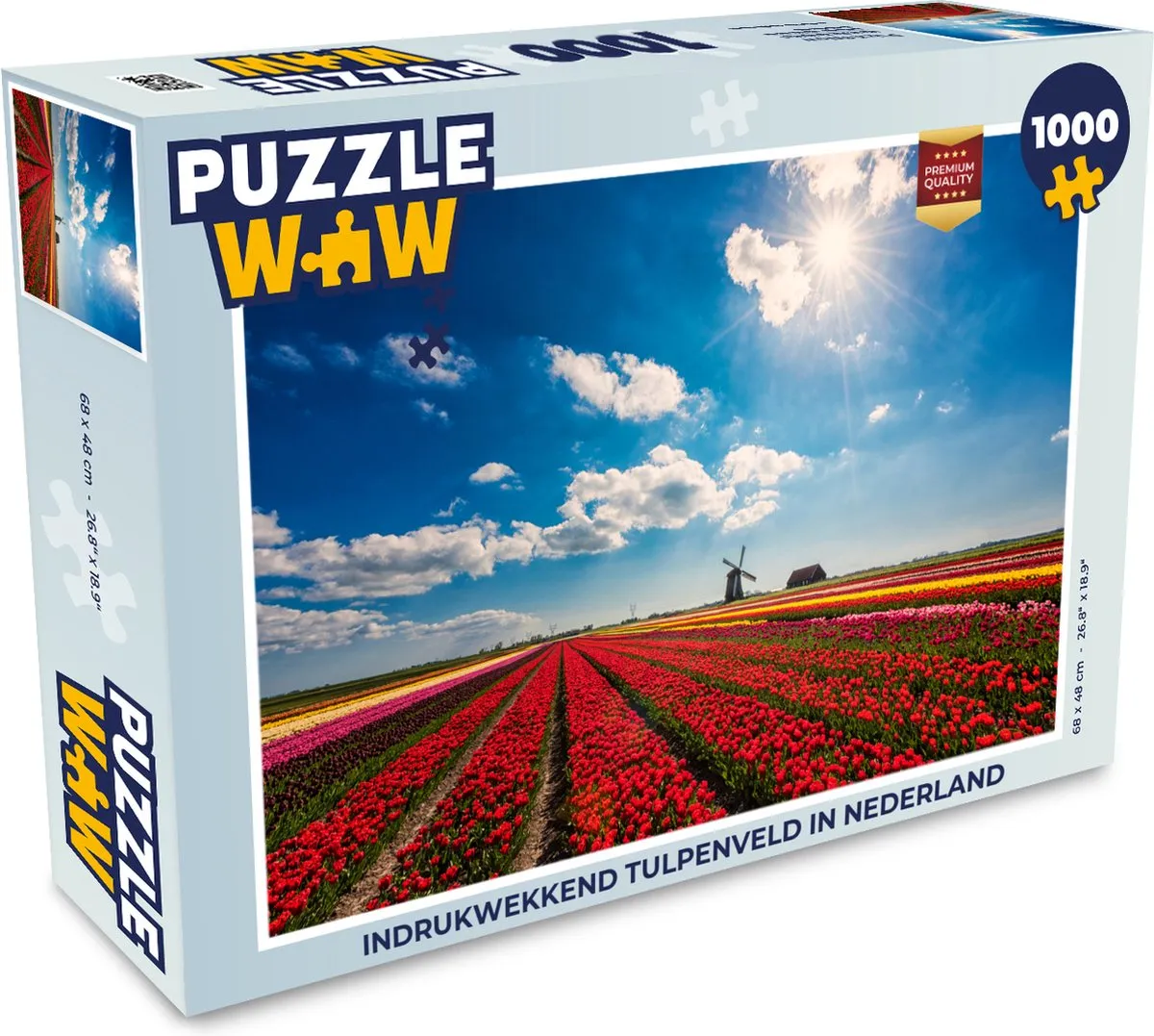 PuzzleWow Legpuzzel 1000 Stuks Tulpenveld Multicolor