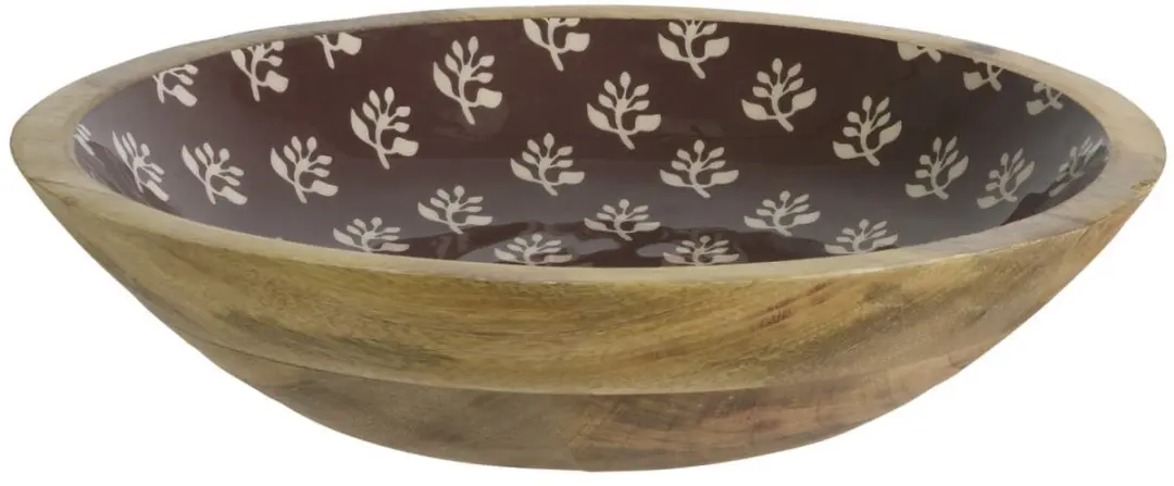 Kaemingk houten schaal bruin 30 cm hoogte 6,5 cm