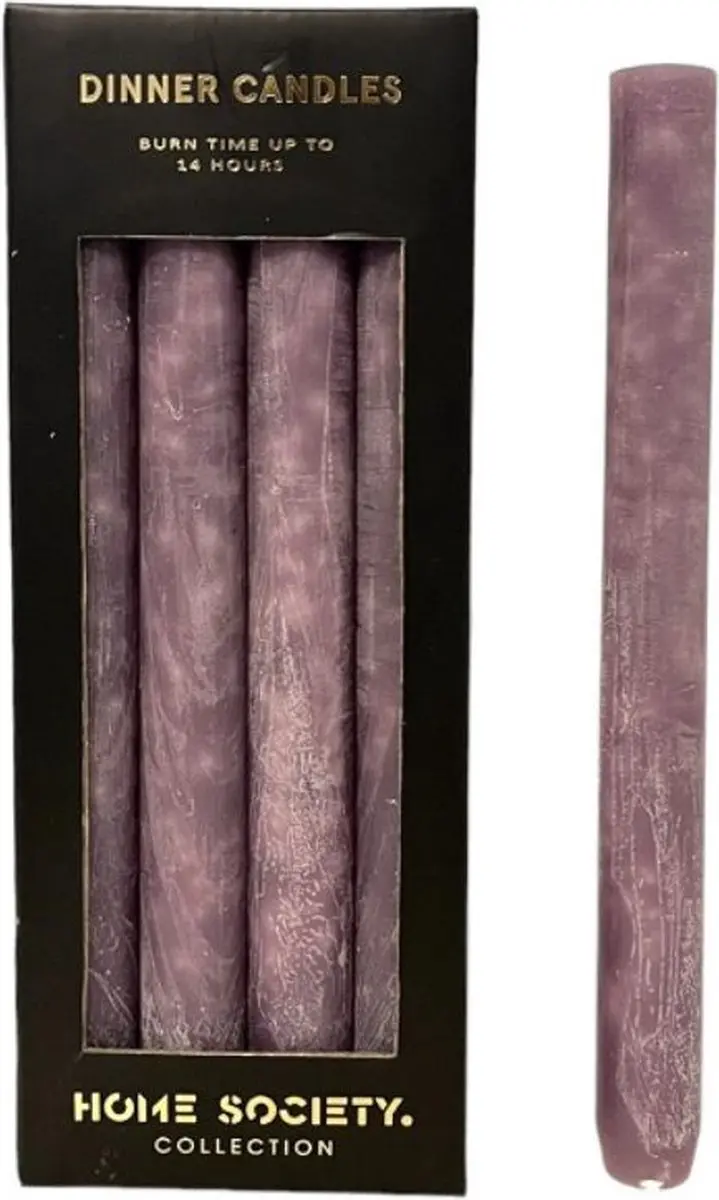 Home Society Dinner Candles Paars