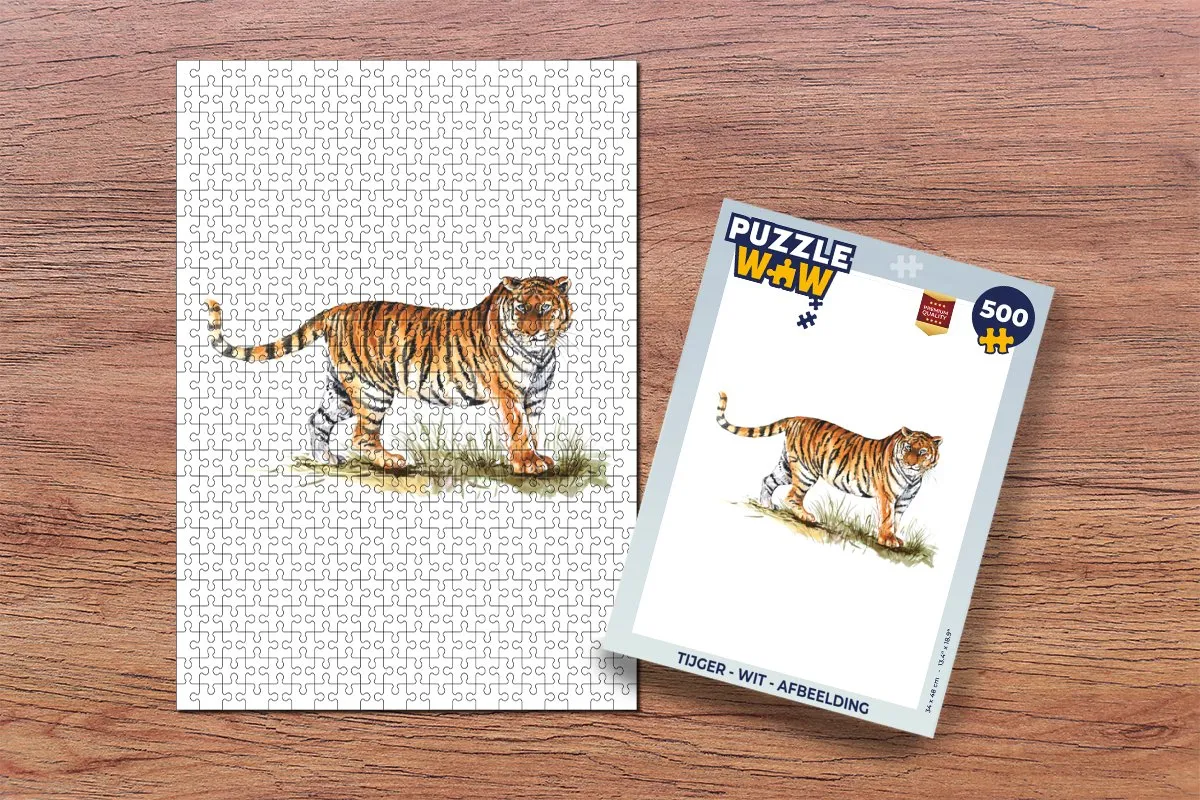 PuzzleWow Tijger Legpuzzel 500 Stuks - Multicolor