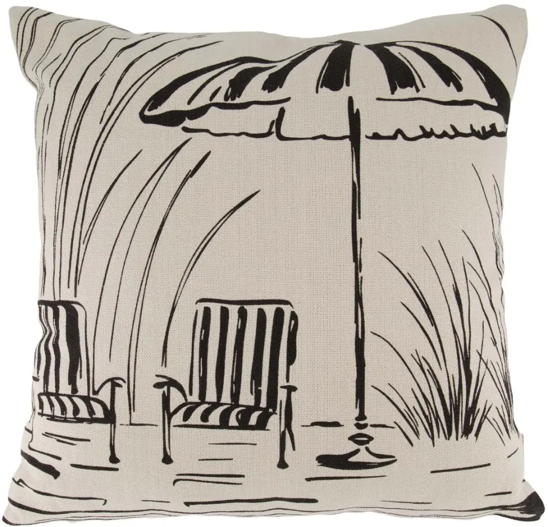 Zusss Kussen Sunshine Tekening 45X45cm 100% Katoen White / Black