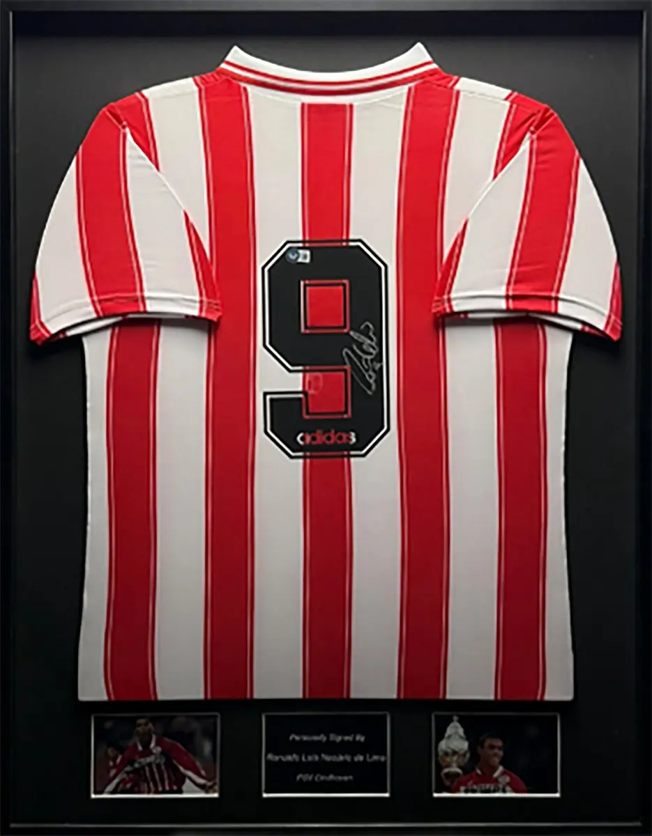 Ronaldo Lima PSV Eindhoven 95/96 ingelijst thuis shirt