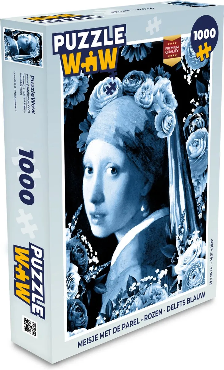 PuzzleWow Meisje met de parel Legpuzzel 1000 Stuks