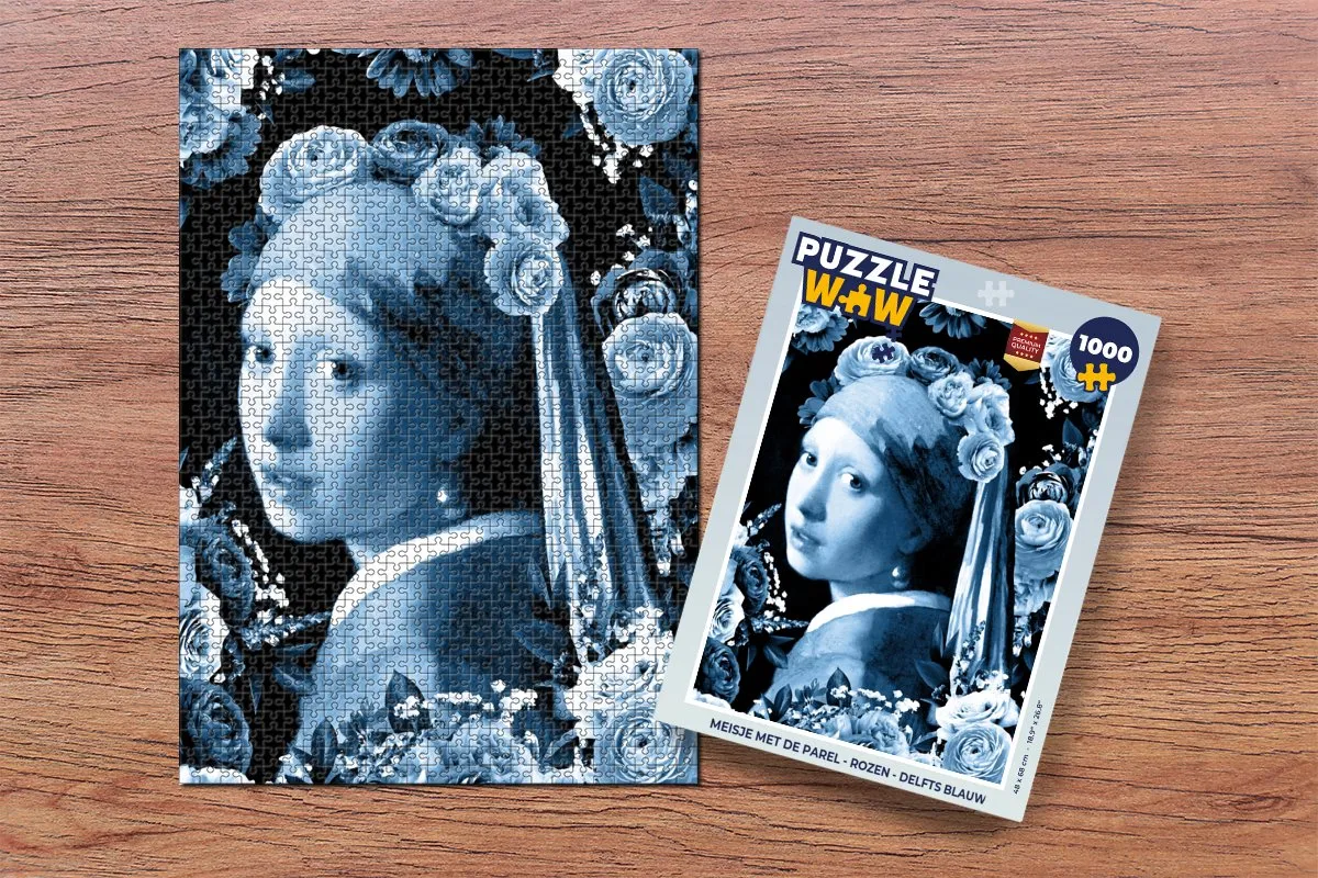 PuzzleWow Meisje met de parel Legpuzzel 1000 Stuks - Multicolor