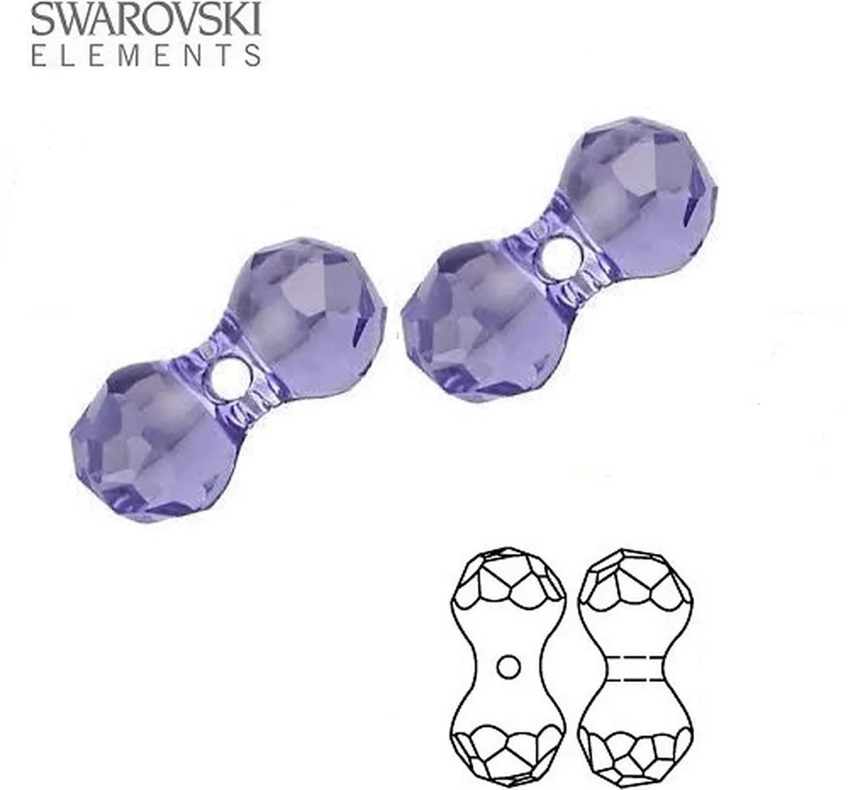 Swarovski Elements Modular Kralen 11x6mm Tanzanite