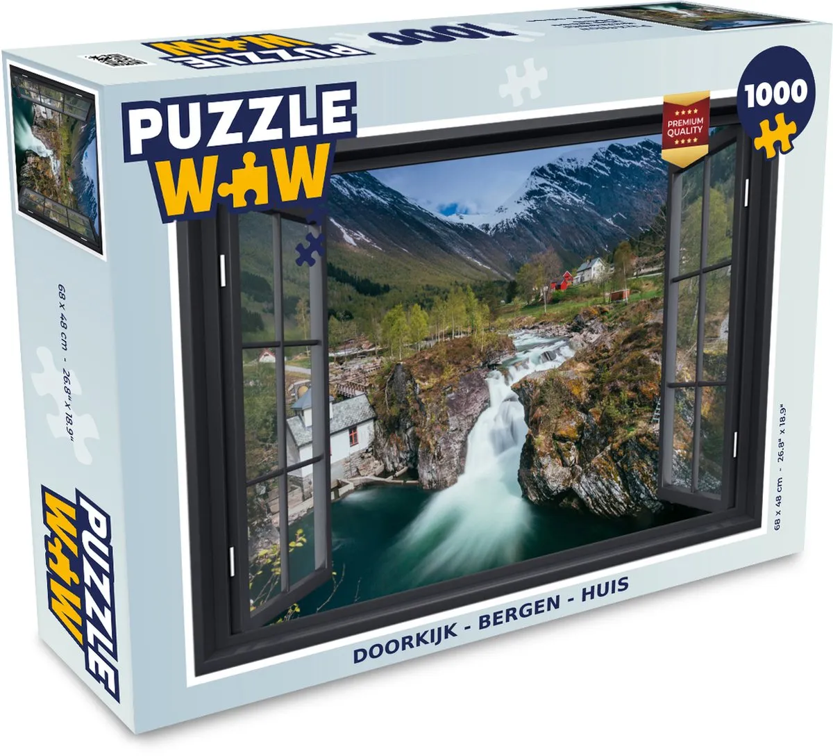 PuzzleWow Doorkijk Berg Huis Legpuzzel 1000 Stuks - Multicolor
