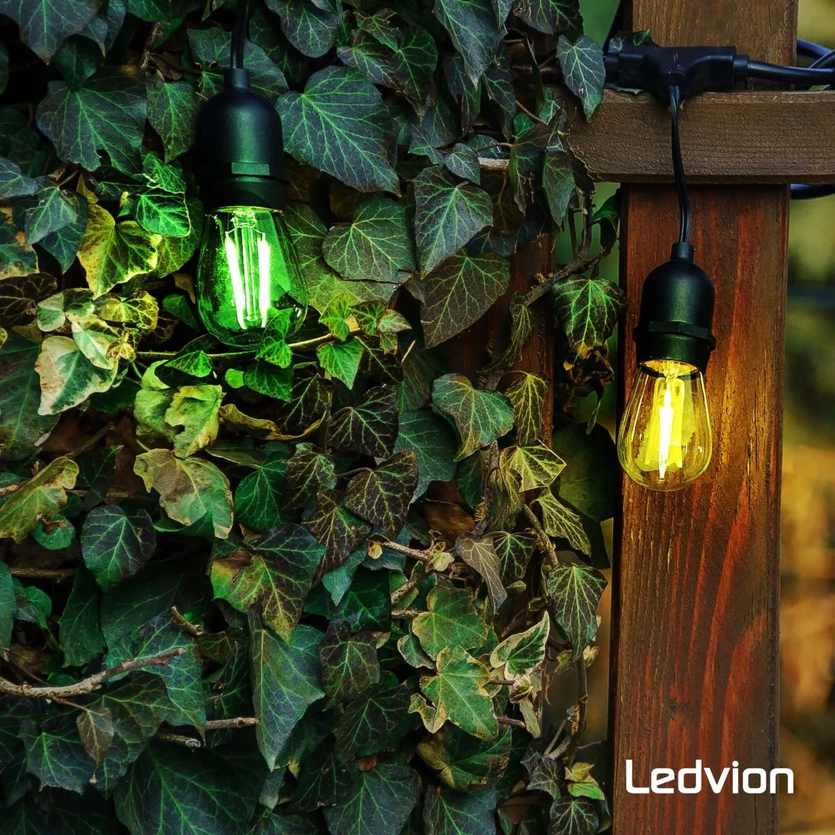 LEDVION Prikkabel 40M - 40x E27 LED Multicolor 40W - IP65