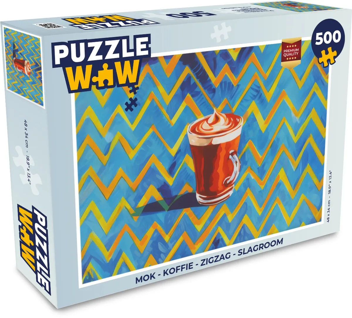 PuzzleWow Mok Legpuzzel 500 Stuks - Zigzag Slagroom - 8721179797653