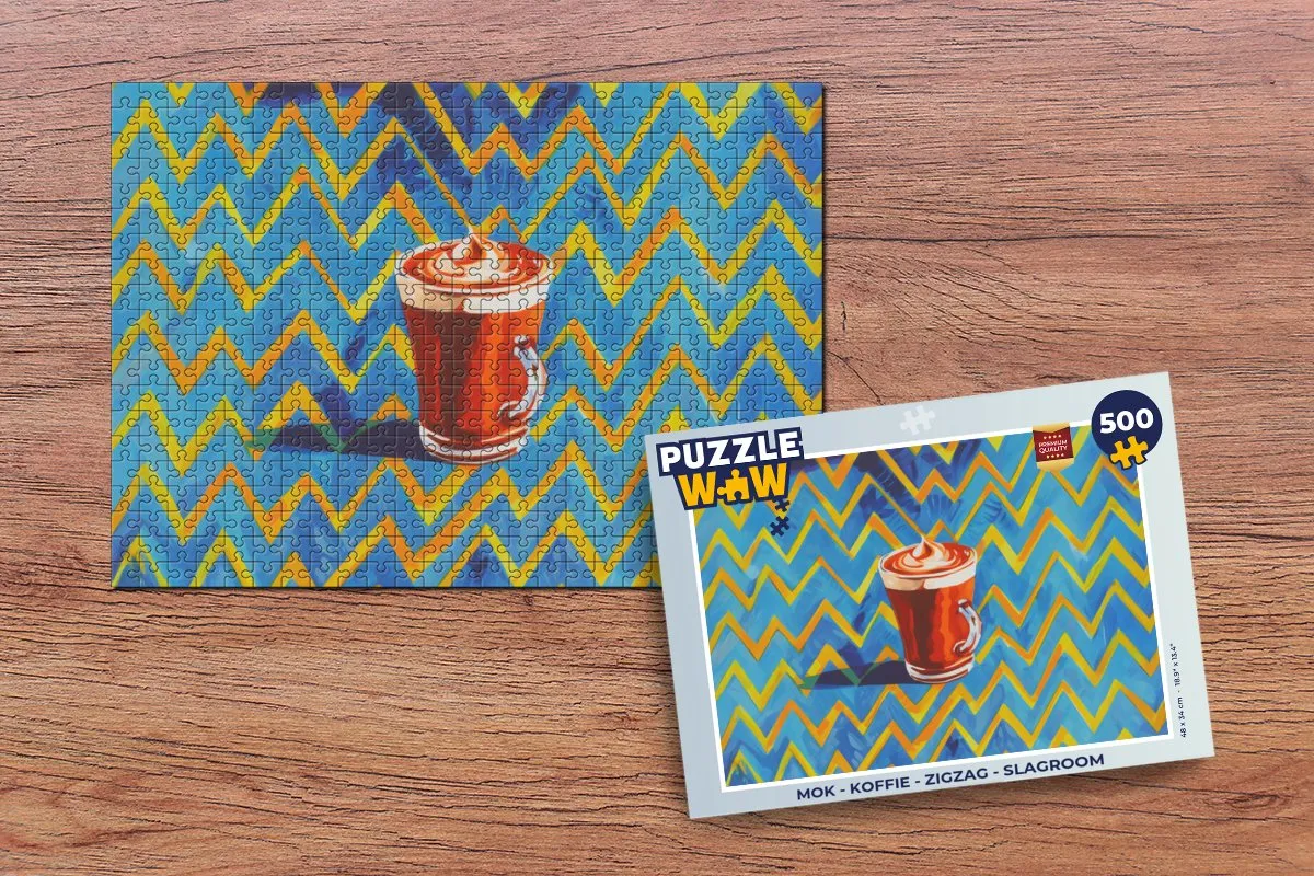 PuzzleWow Mok Legpuzzel 500 Stuks - Zigzag Slagroom - 8721179797653