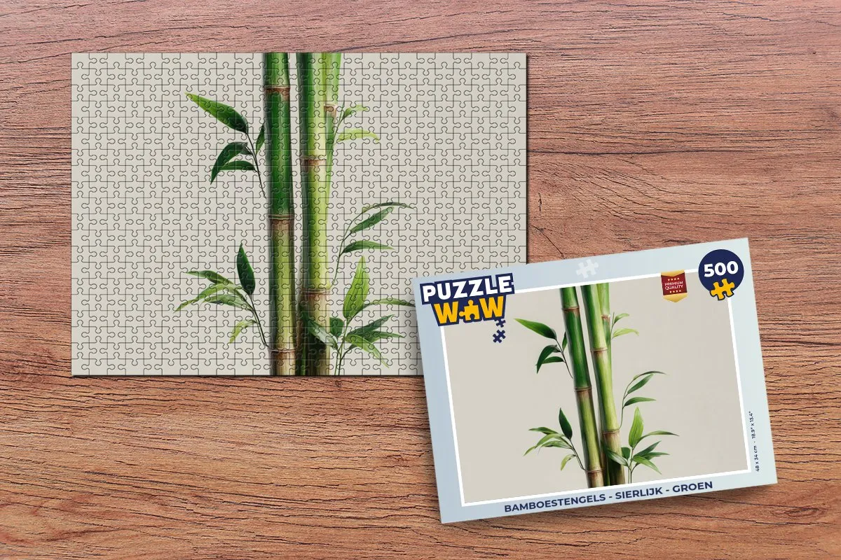 PuzzleWow Bamboestengels Legpuzzel 500 Stuks - Groen