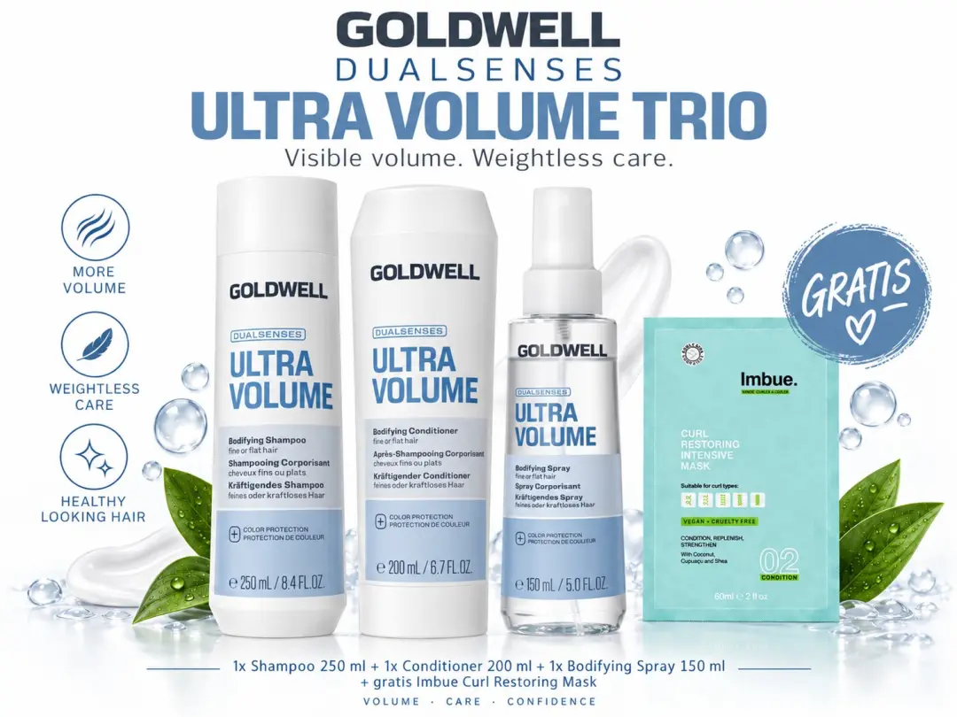 Goldwell Dualsenses Ultra Volume Shampoo, Conditioner & Bodifying Spray + Gratis