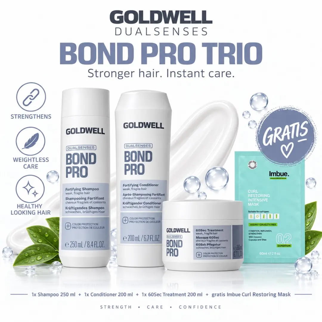 Goldwell Dualsenses Bond Pro Shampoo, Conditioner & 60Sec Treatment + Gratis Imb