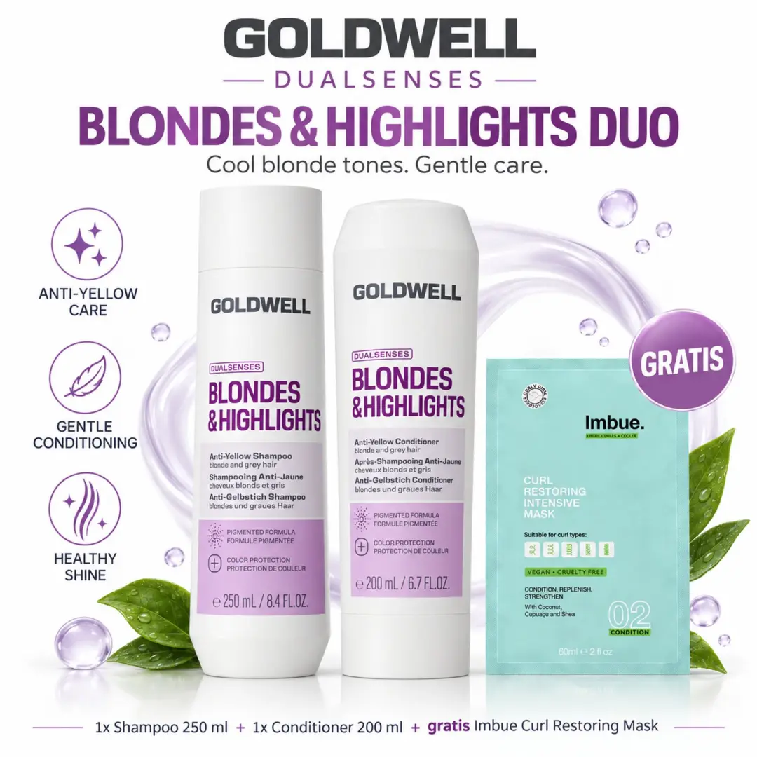 Goldwell Dualsenses Blondes & Highlights Shampoo & Conditioner + Gratis Imbue Ma