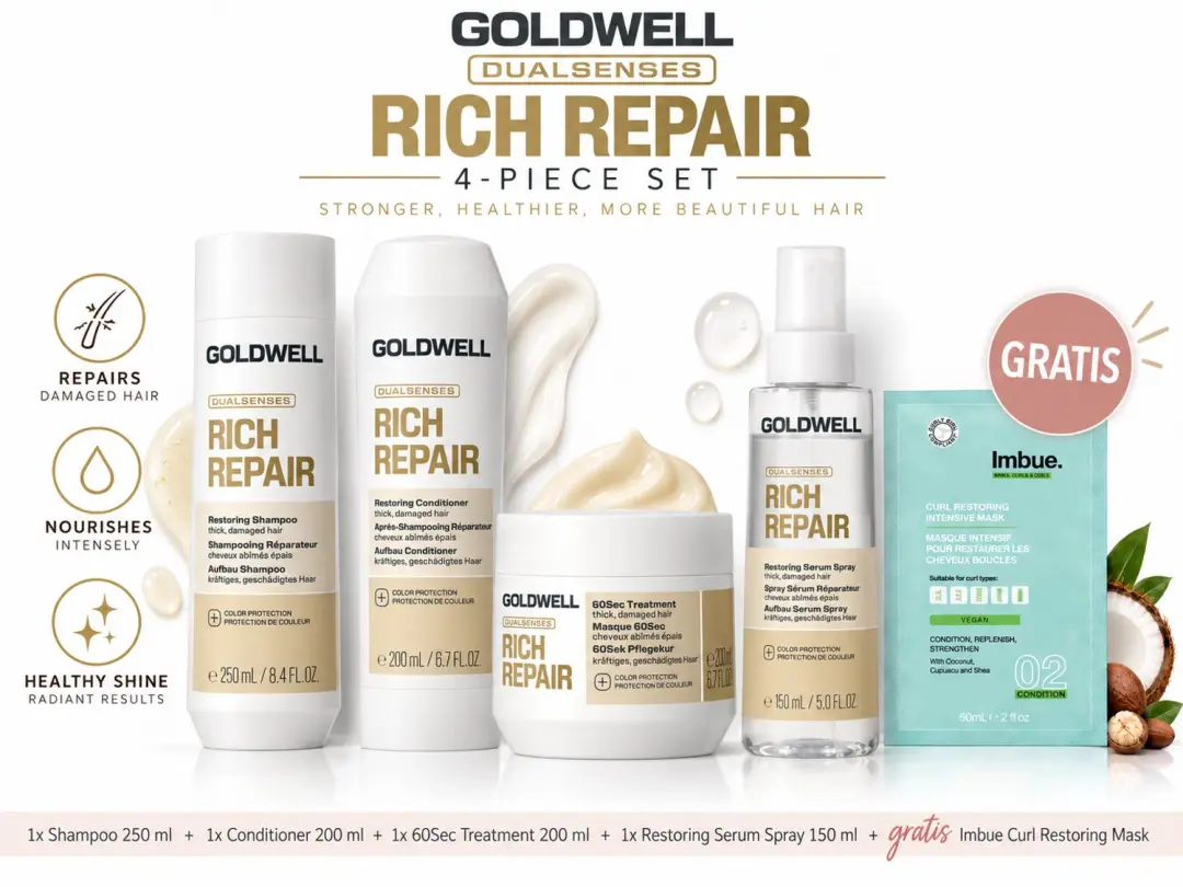 Goldwell Dualsenses Rich Repair Shampoo, Conditioner, 60Sec Treatment & Serum Sp