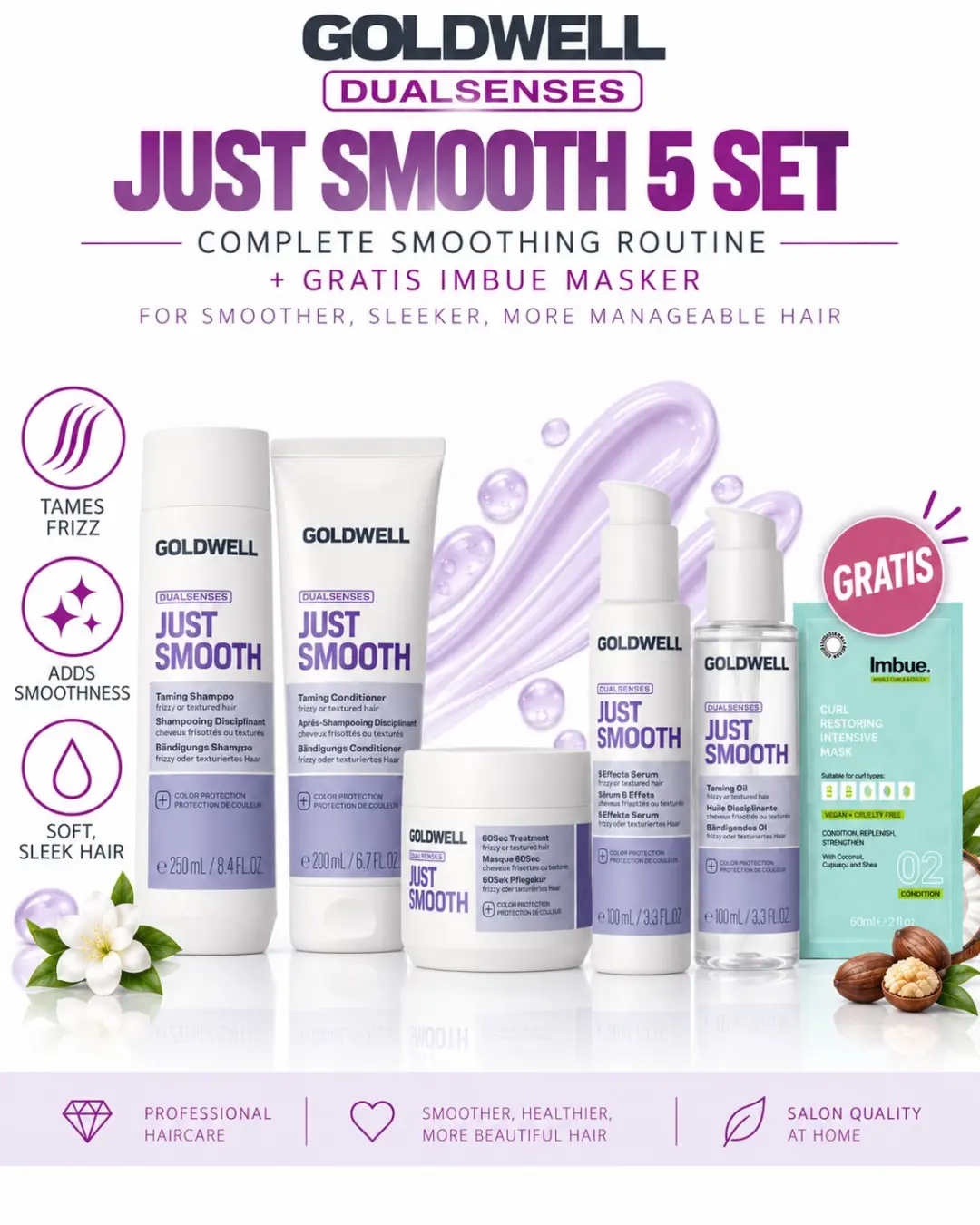 Goldwell Dualsenses Just Smooth Complete Set + Gratis Imbue Masker