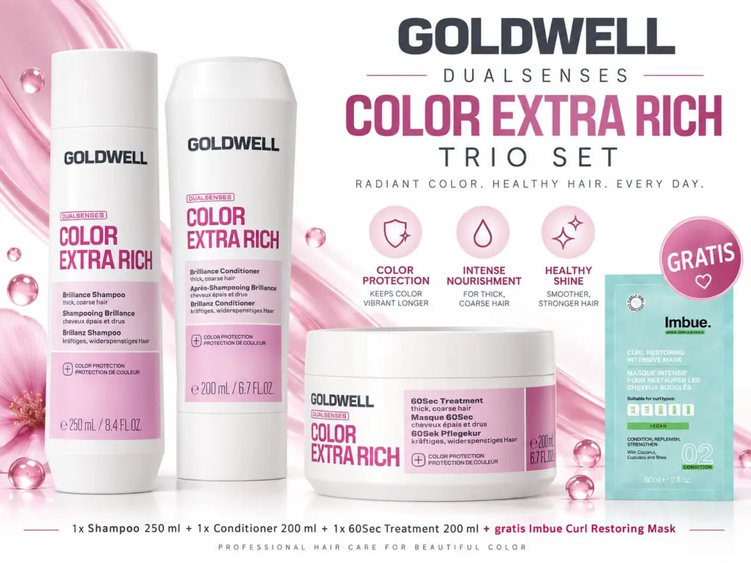 Goldwell Dualsenses Color Extra Rich Shampoo, Conditioner & 60Sec Treatment + Gr