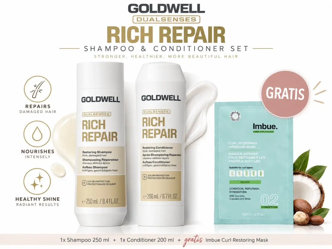 Goldwell Dualsenses Rich Repair Shampoo & Conditioner + Gratis Imbue Masker