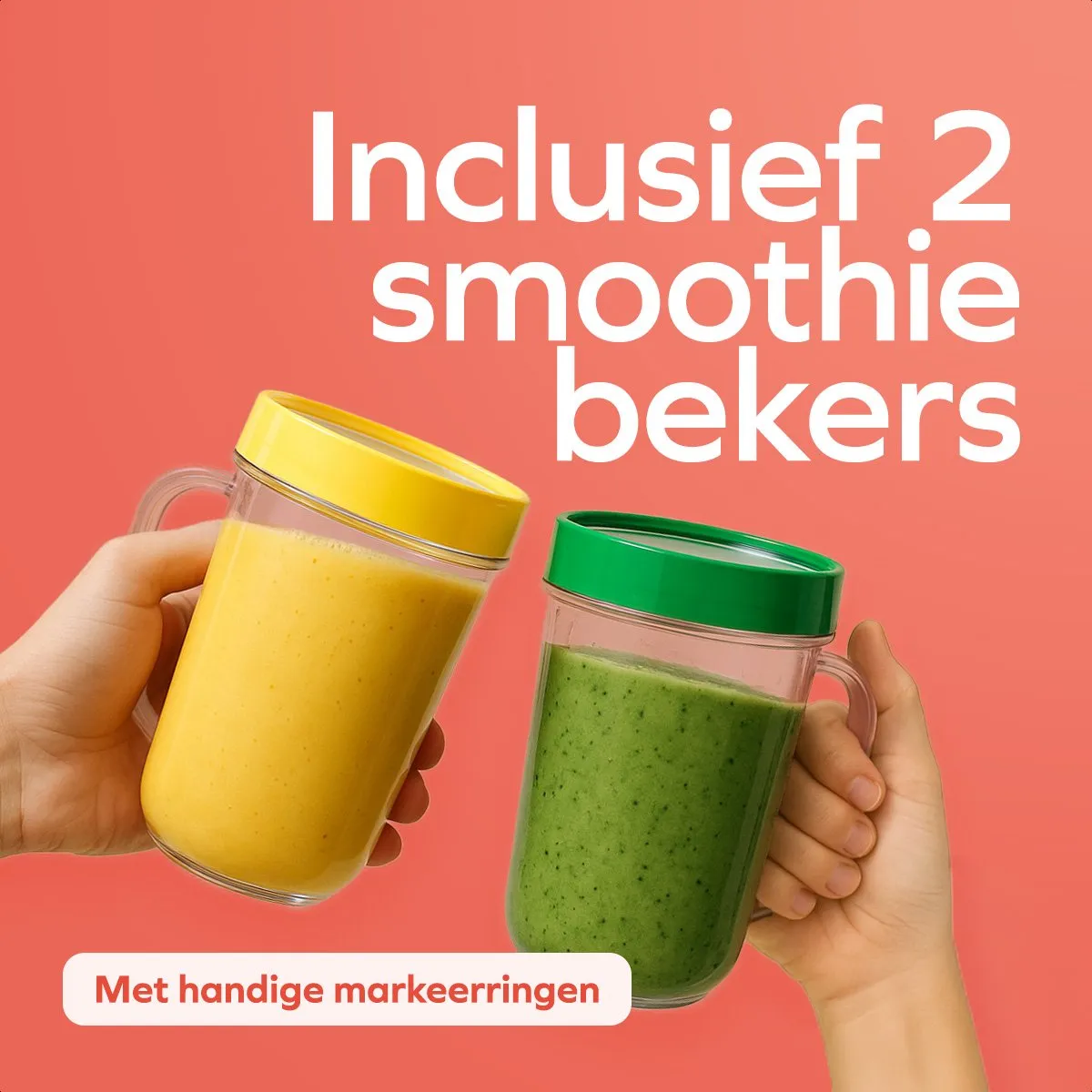 KitchenBrothers Smoothie Blender To Go 300W - 4 Bekers - Zilver - afbeelding 6 van 6