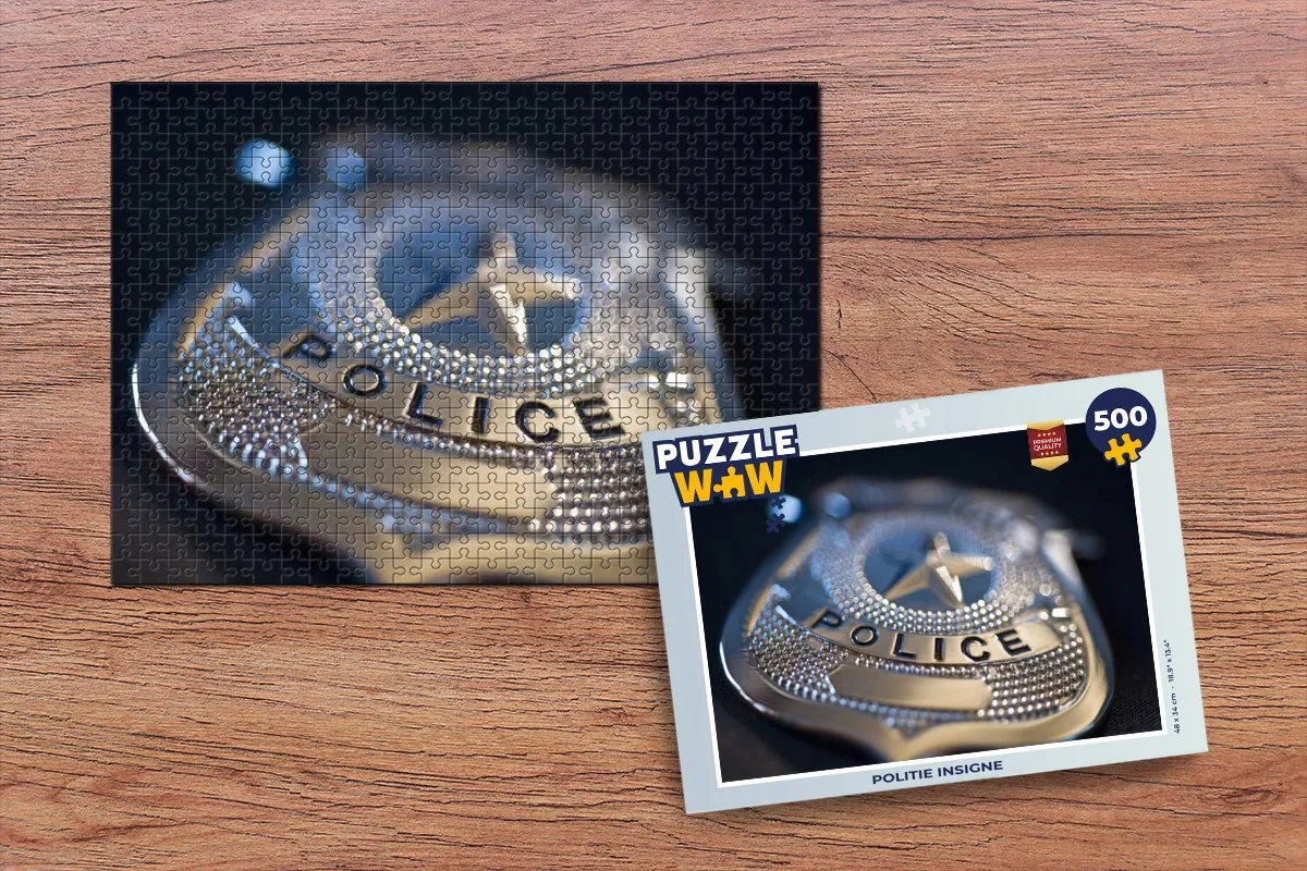 PuzzleWow Politie Insigne Legpuzzel 500 Stuks - Multicolor