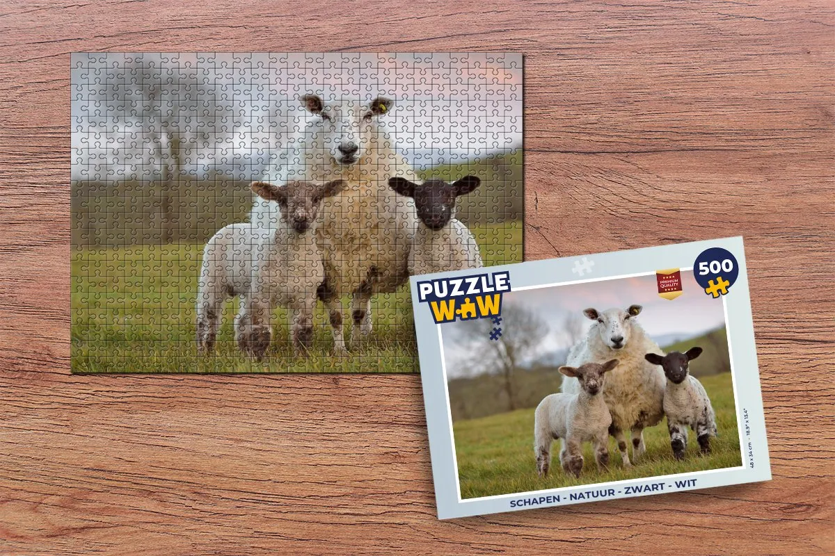 PuzzleWow Natuur Schapen Puzzel 500 Stuks - Multicolor