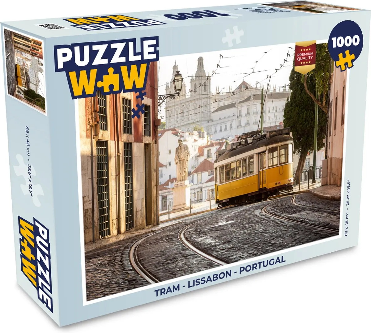PuzzleWow Tram Lissabon Legpuzzel 1000 Stuks - Multicolor