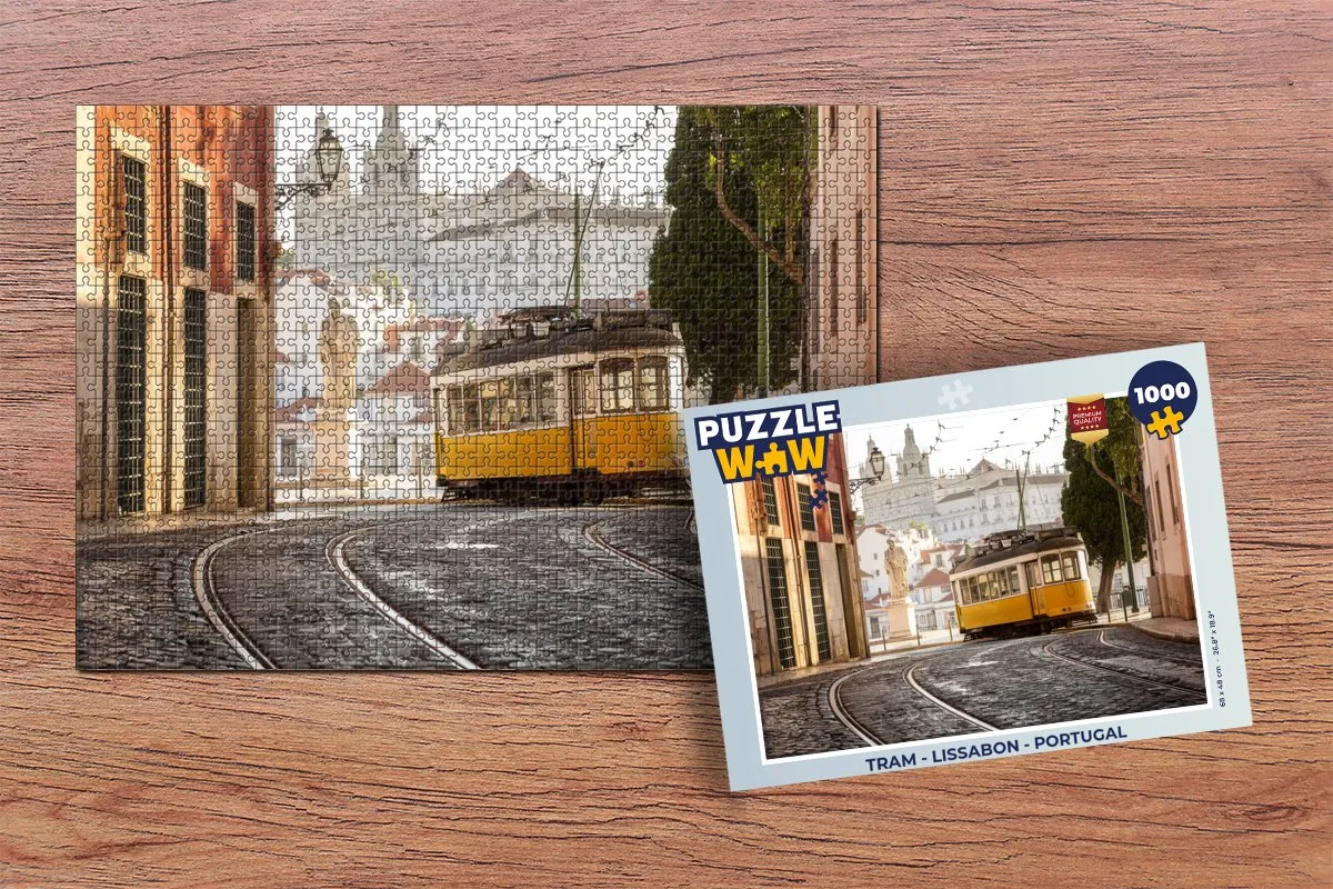 PuzzleWow Tram Lissabon Legpuzzel 1000 Stuks - Multicolor