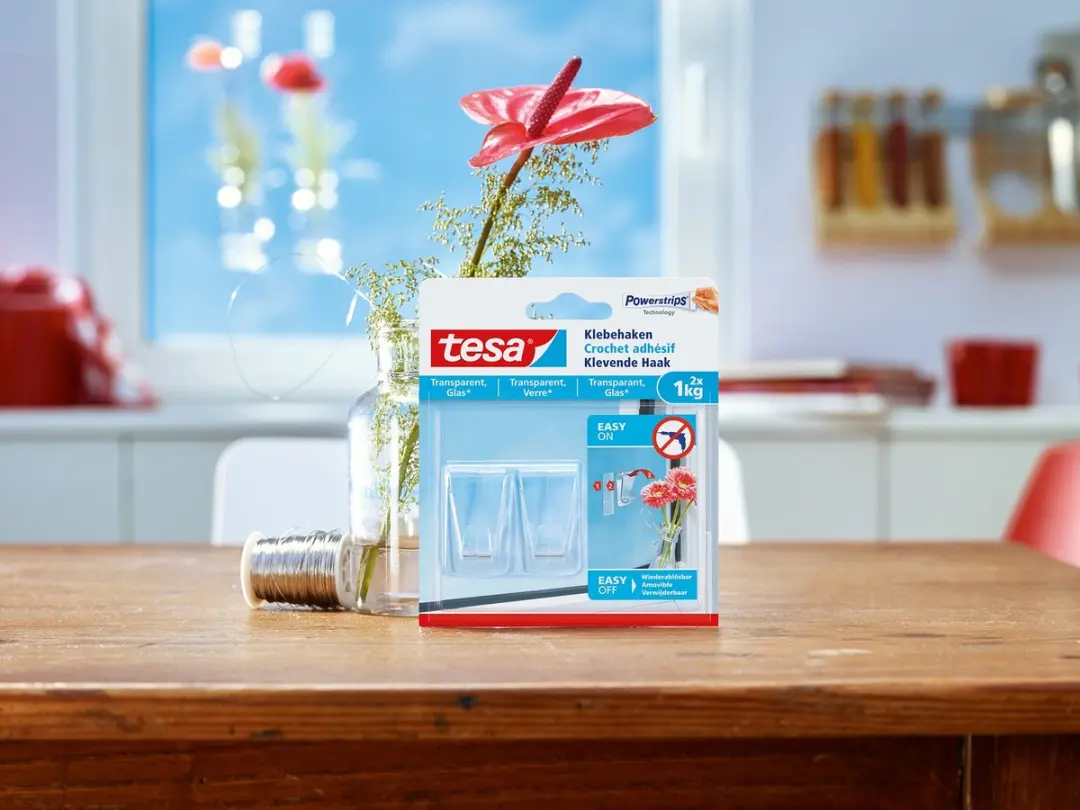 Tesa Powerstrips Decoratieve Haken 1kg - Transparant - afbeelding 3 van 6