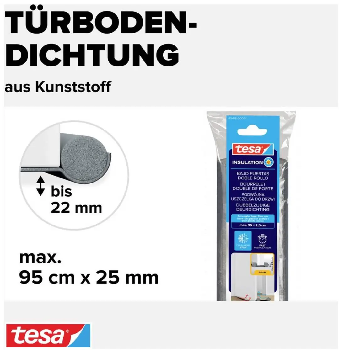 Tesa tesamoll Afdichtingstape 0.95m x 25mm - Zwart - afbeelding 5 van 6