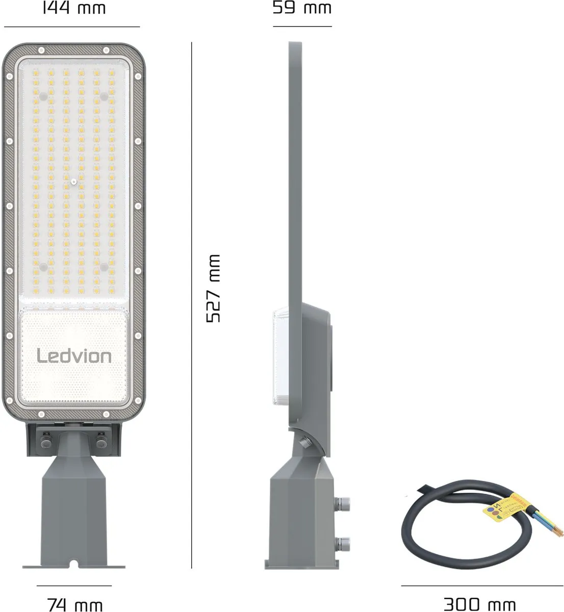 Ledvion LED Straatlamp 100W 6500K IP65 - Osram Chips - afbeelding 6 van 6