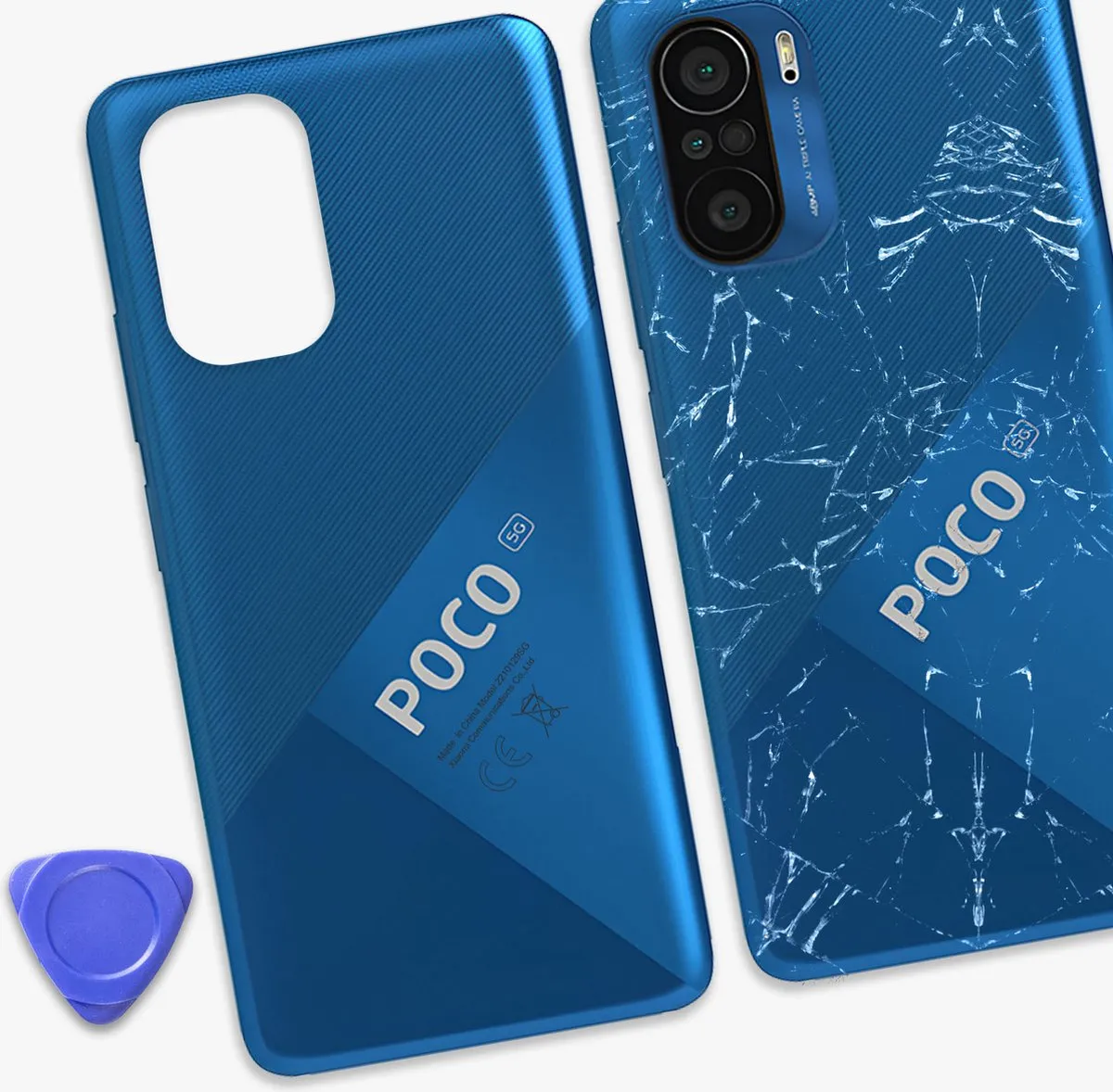 Xiaomi Poco F3 Oceaan Batterijdeksel - Blauw