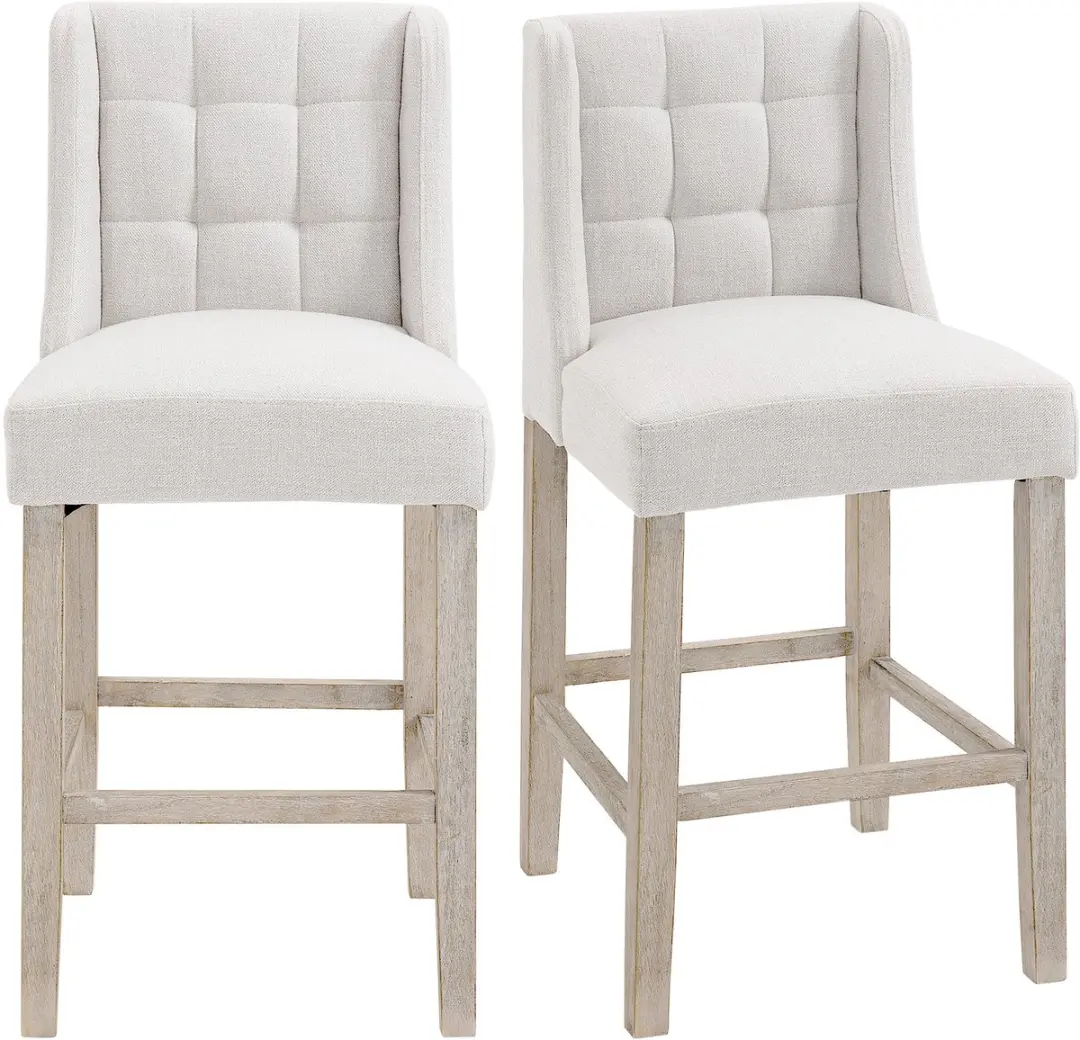 HOMCOM Set van 2 barkrukken moderne keukenstoelen barkrukken voor keuken linnen-