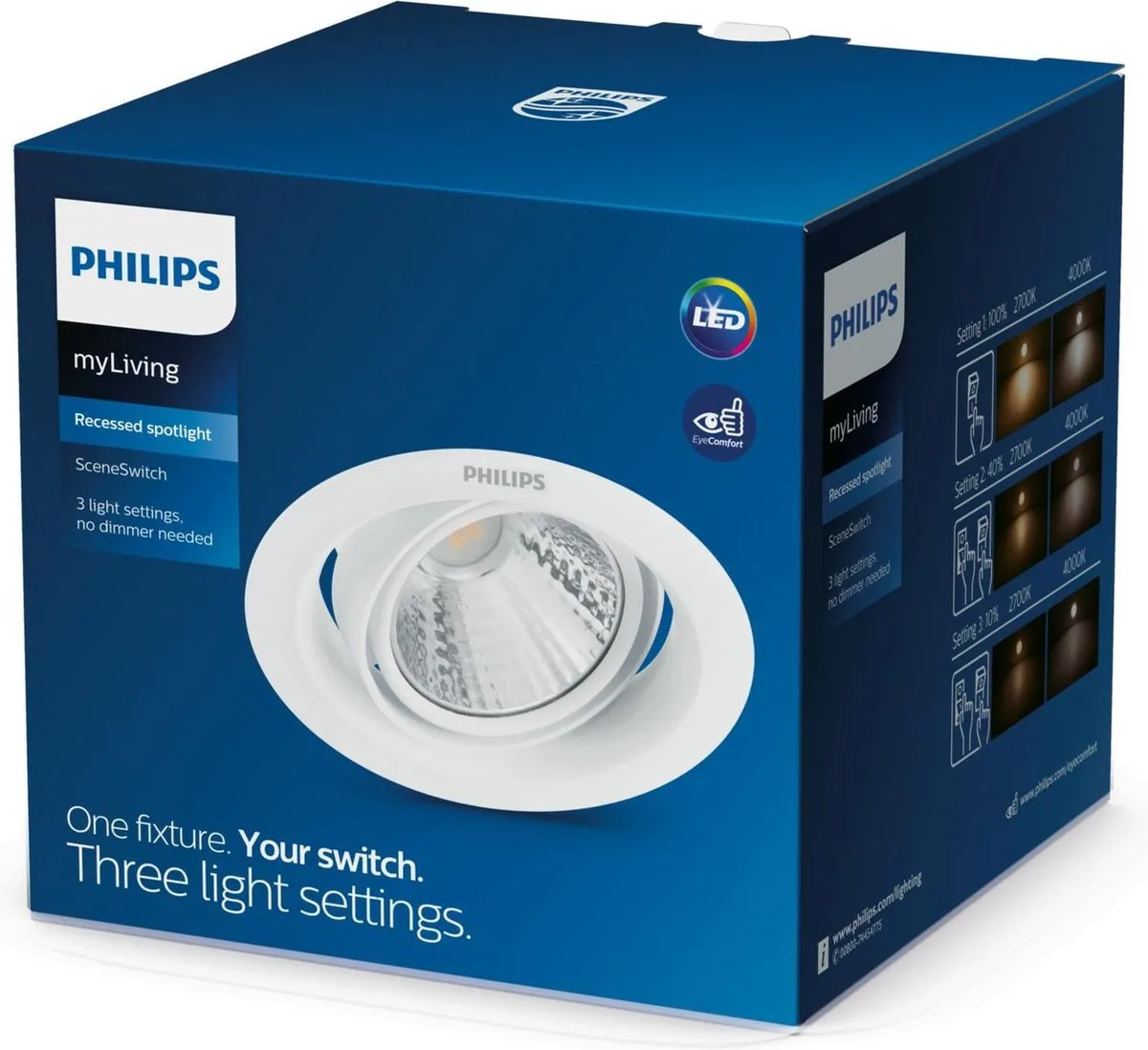 Philips Pomeron Inbouwspot 7W - 1 Lichtpunt - Ø7cm - afbeelding 6 van 6